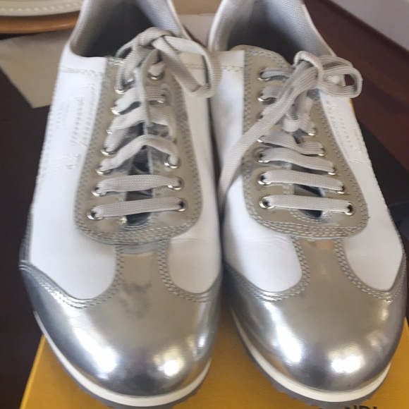 fendi silver sneakers